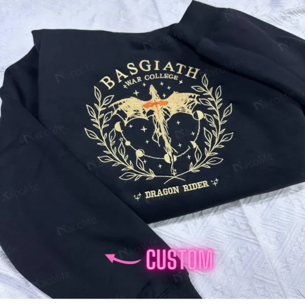 Fourth Wing Embroidered Sweatshirt, Custom Basgiath War College, Dragon Rider,Violet Sorrengail,Fantasy Reader,Xaden Riorson,Riders Quadrant - Image 2