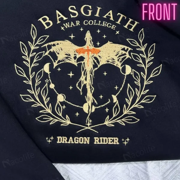 Fourth Wing Embroidered Sweatshirt, Custom Basgiath War College, Dragon Rider,Violet Sorrengail,Fantasy Reader,Xaden Riorson,Riders Quadrant - Image 3