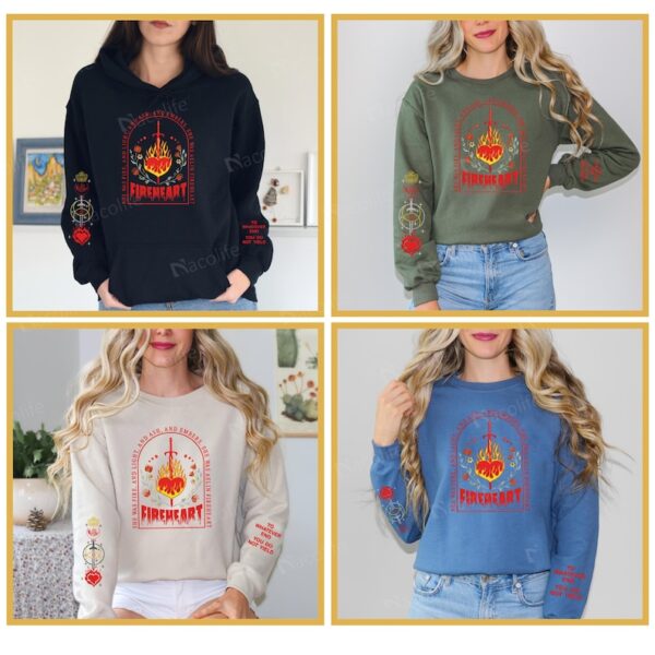 Fireheart Embroidered hoodie, Throne Of Glass Embroidery hoodie, Hei of Fire Shirt, Empire of Storms Sweater, Bookish Gift, SJM quotes - Image 2